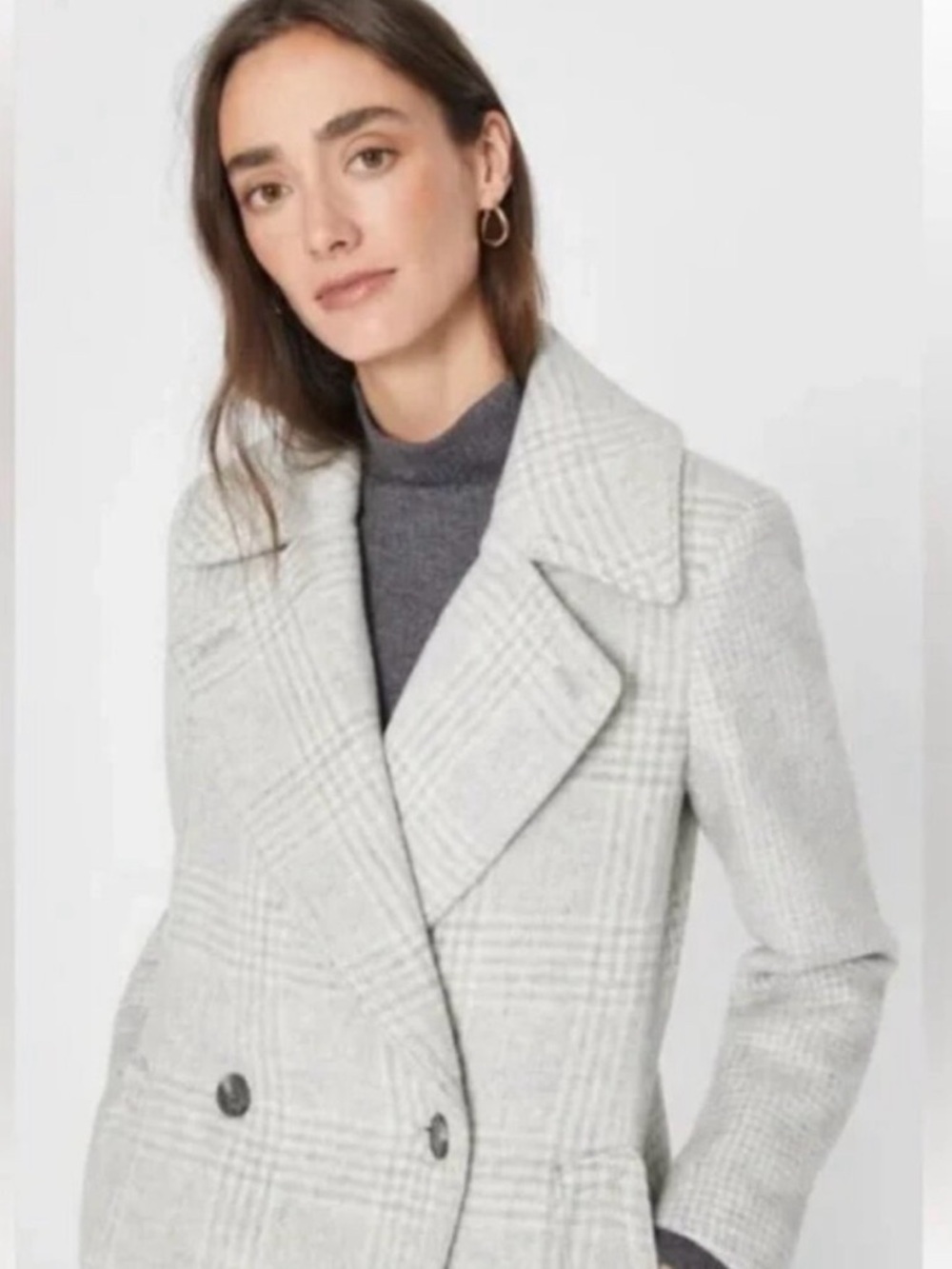 Club Monaco Light Gray Dailyna wool blend coat